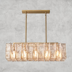 Lattice Smoke Glass Linear Chandelier 49", 67"