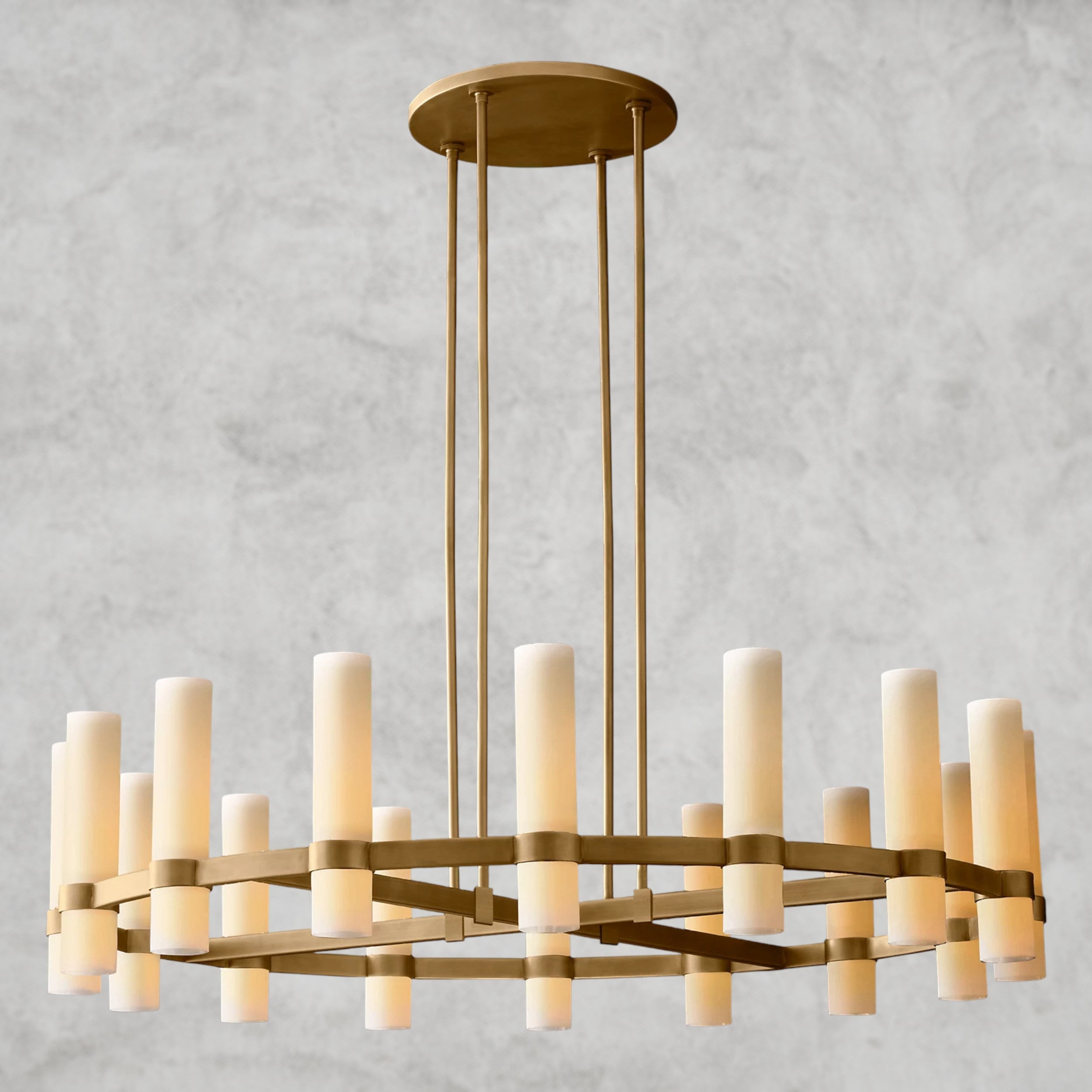 Ravelle Round Milk Glass Chandelier 36