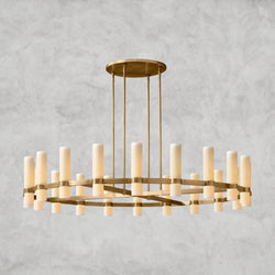 Ravelle Round Milk Glass Chandelier 36", 48", 60"