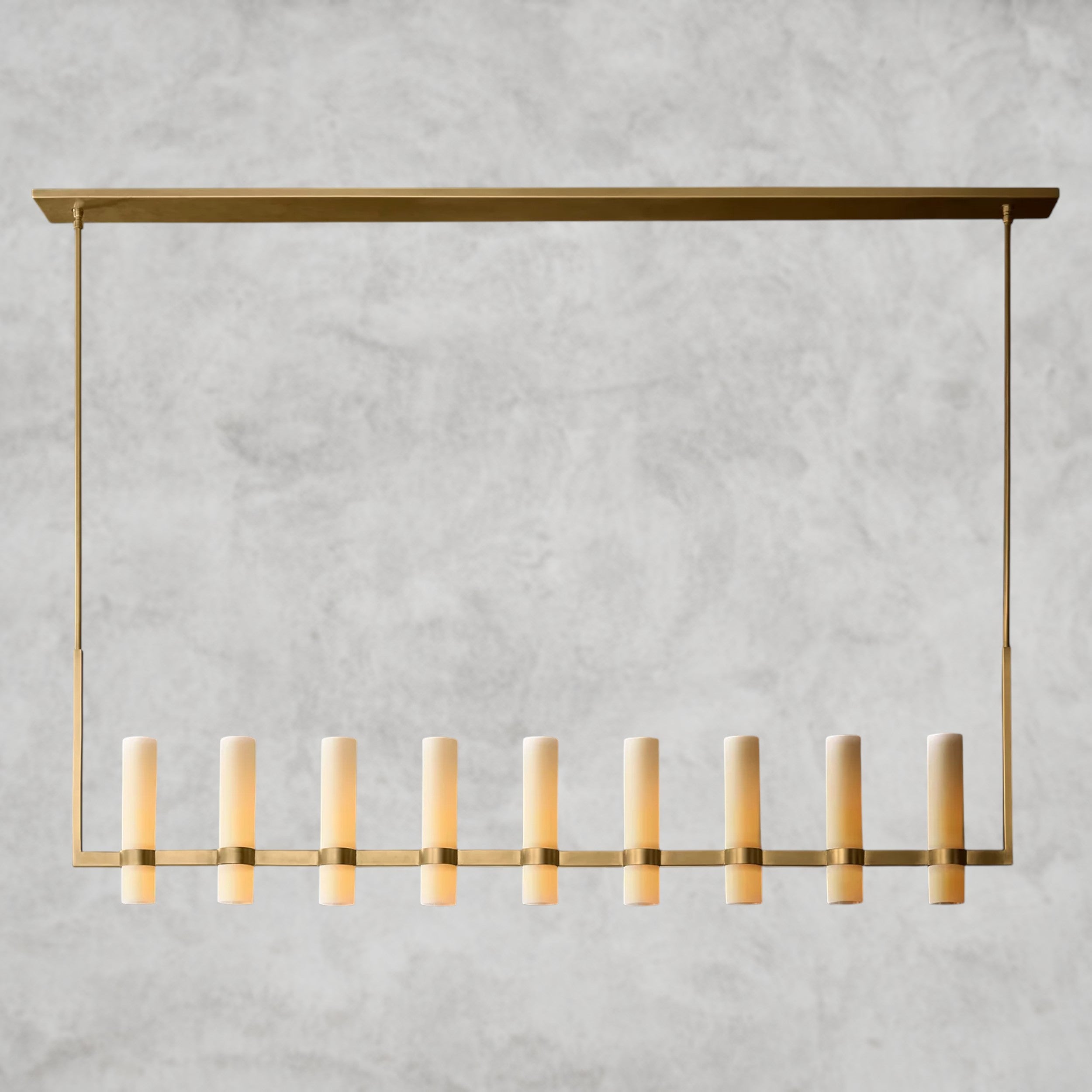 Ravelle Linear Milk Glass Chandelier 59