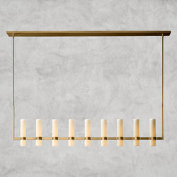 Ravelle Linear Milk Glass Chandelier 59", 71"