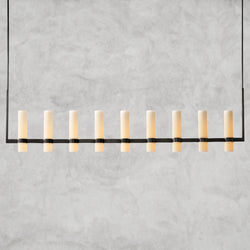 Ravelle Linear Milk Glass Chandelier 59", 71"