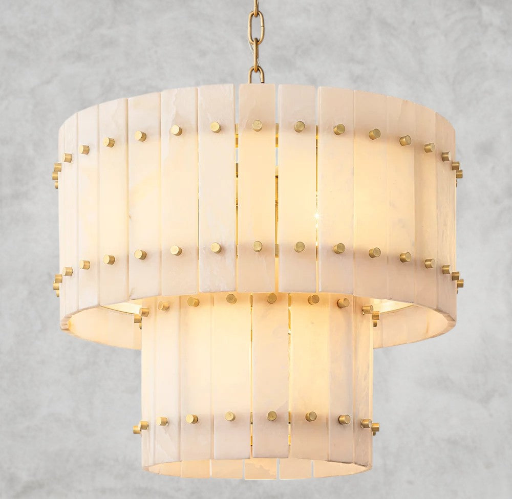 San Marco Alabaster Round Tiered Chandelier 22", 37", 48", 60"
