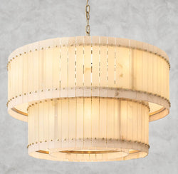 San Marco Alabaster Round Tiered Chandelier 22", 37", 48", 60"