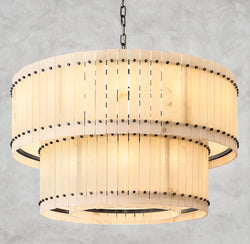 San Marco Alabaster Round Tiered Chandelier 22", 37", 48", 60"