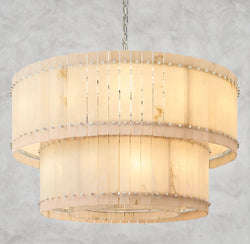 San Marco Alabaster Round Tiered Chandelier 22", 37", 48", 60"