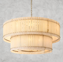 San Marco Alabaster Round Tiered Chandelier 22", 37", 48", 60"