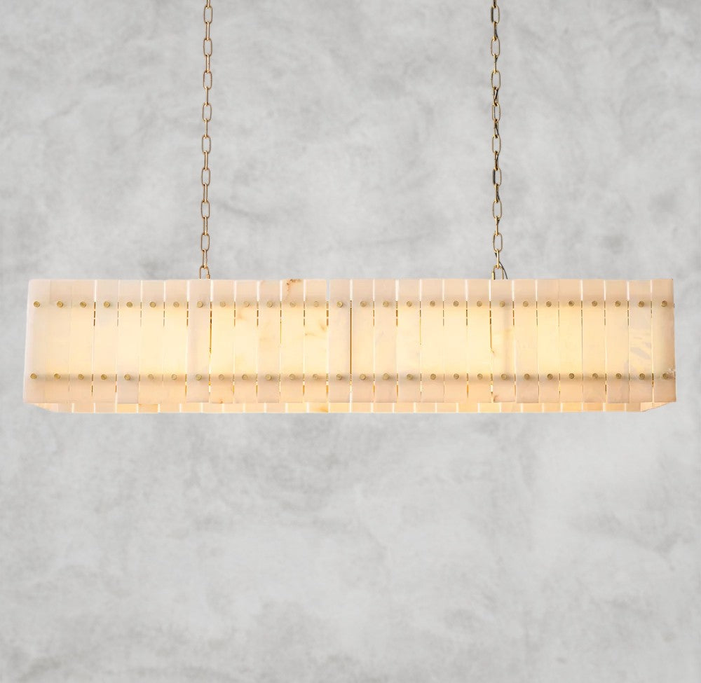 San Marco Alabaster Linear Chandelier 54", 72"