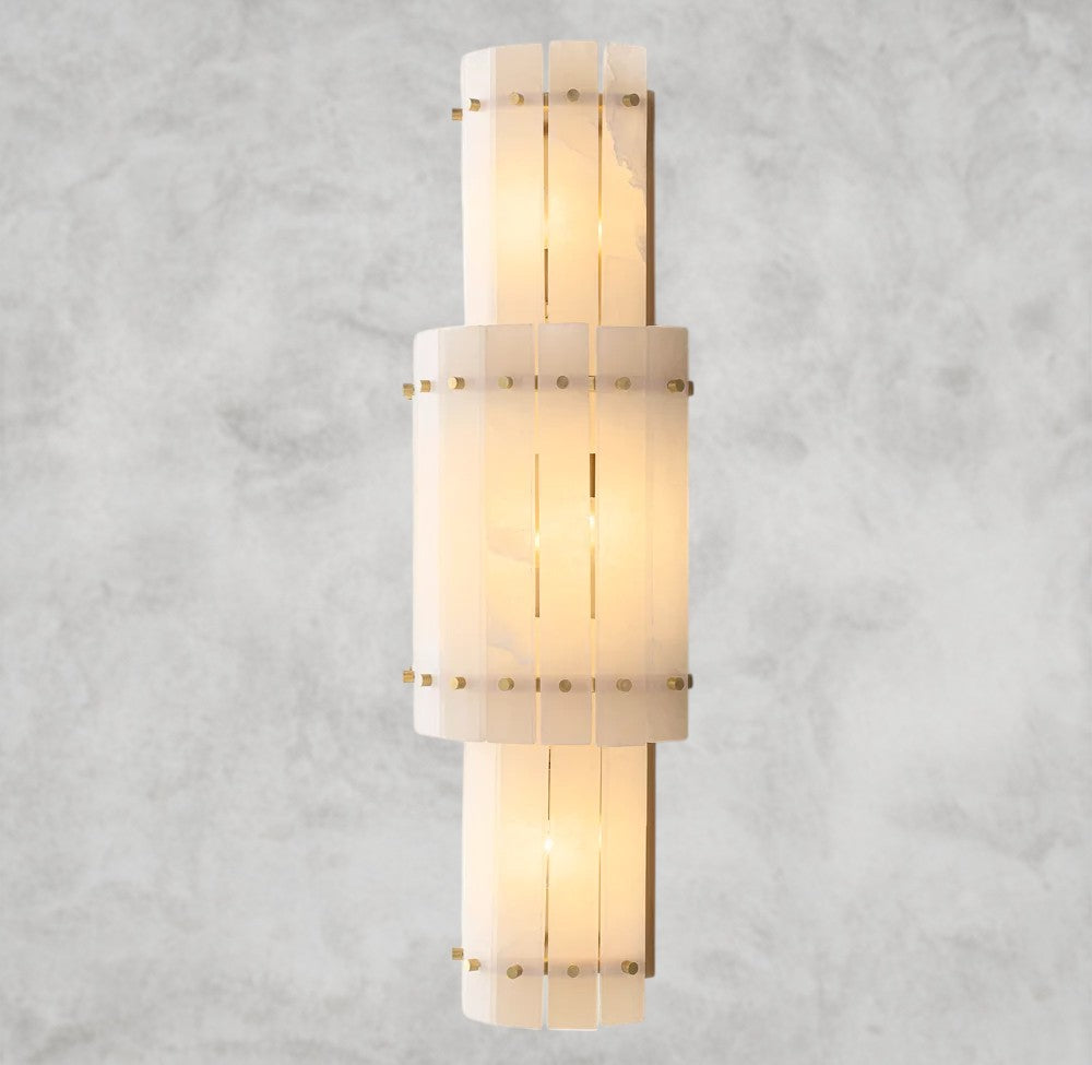 San Marco Alabaster Grand Round Sconce