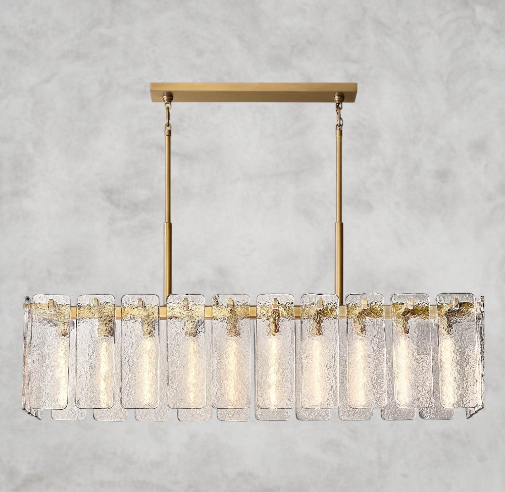 Calamette Glass Rectangular Chandelier 60", 72"