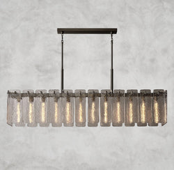 Calamette Glass Rectangular Chandelier 60", 72"