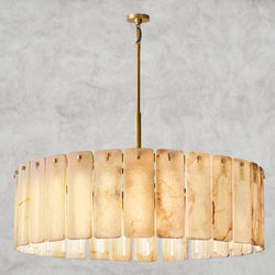 Calamette Onyx Round Alabaster Chandelier 36". 48", 60"