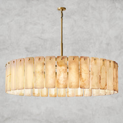 Calamette Onyx Round Alabaster Chandelier 36". 48", 60"