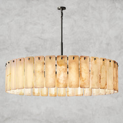 Calamette Onyx Round Alabaster Chandelier 36". 48", 60"