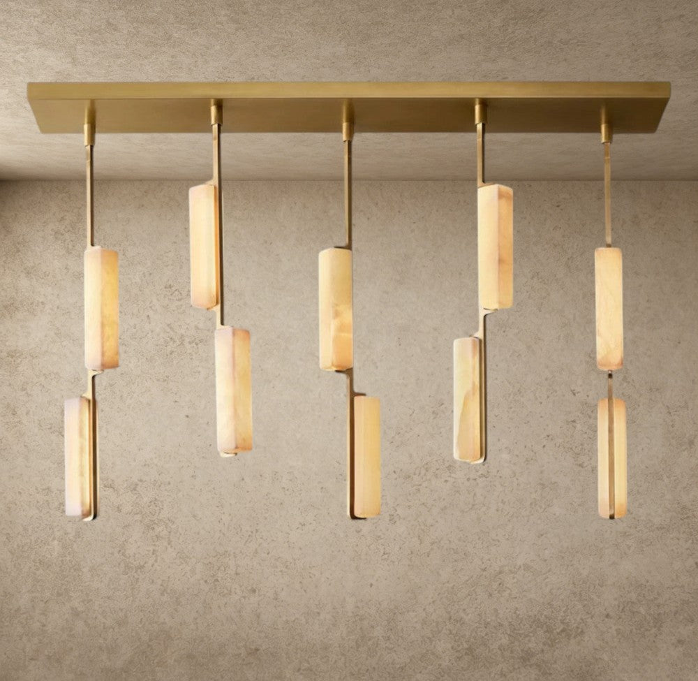 Audubon Alabaster Linear Chandelier 54 inch