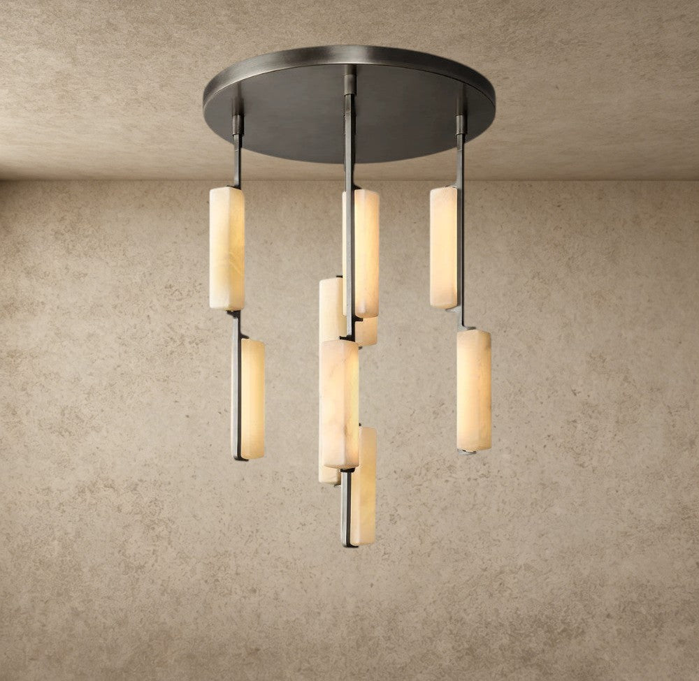 Audubon Alabaster Round Chandelier 24 inch, 40 inch, 56 inch