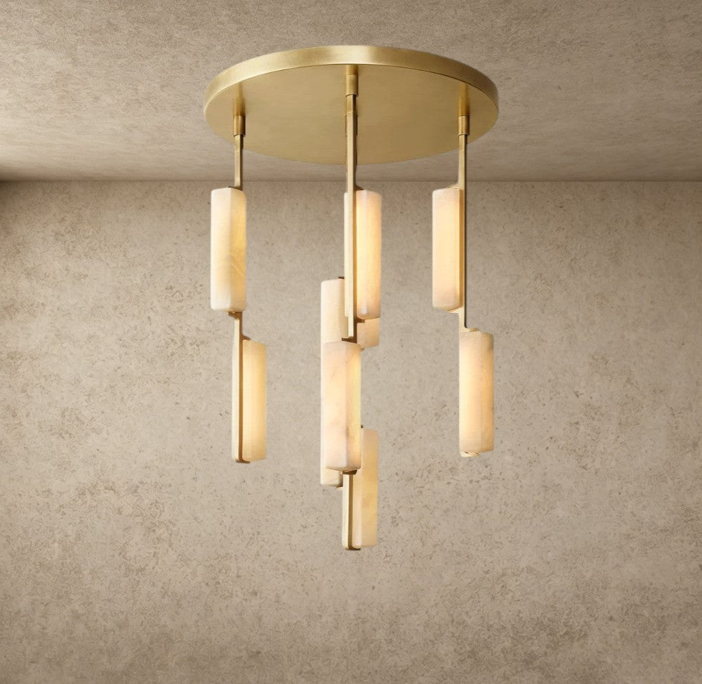 Audubon Alabaster Round Chandelier 24 inch, 40 inch, 56 inch