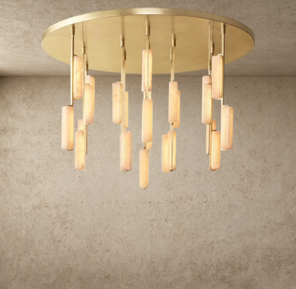 Audubon Alabaster Round Chandelier 24 inch, 40 inch, 56 inch