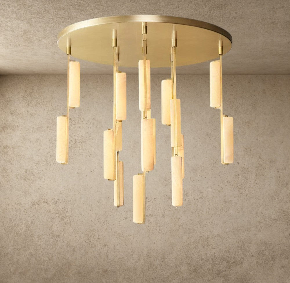 Audubon Alabaster Round Chandelier 24 inch, 40 inch, 56 inch
