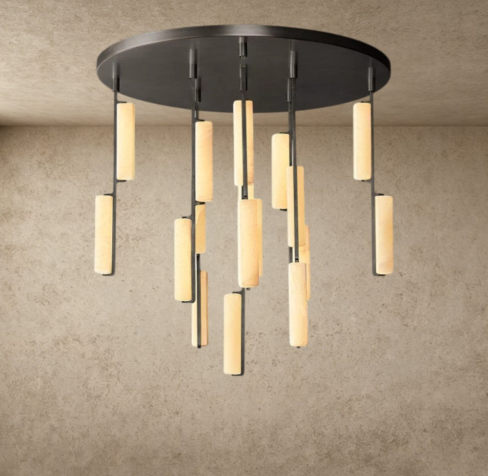 Audubon Alabaster Round Chandelier 24 inch, 40 inch, 56 inch