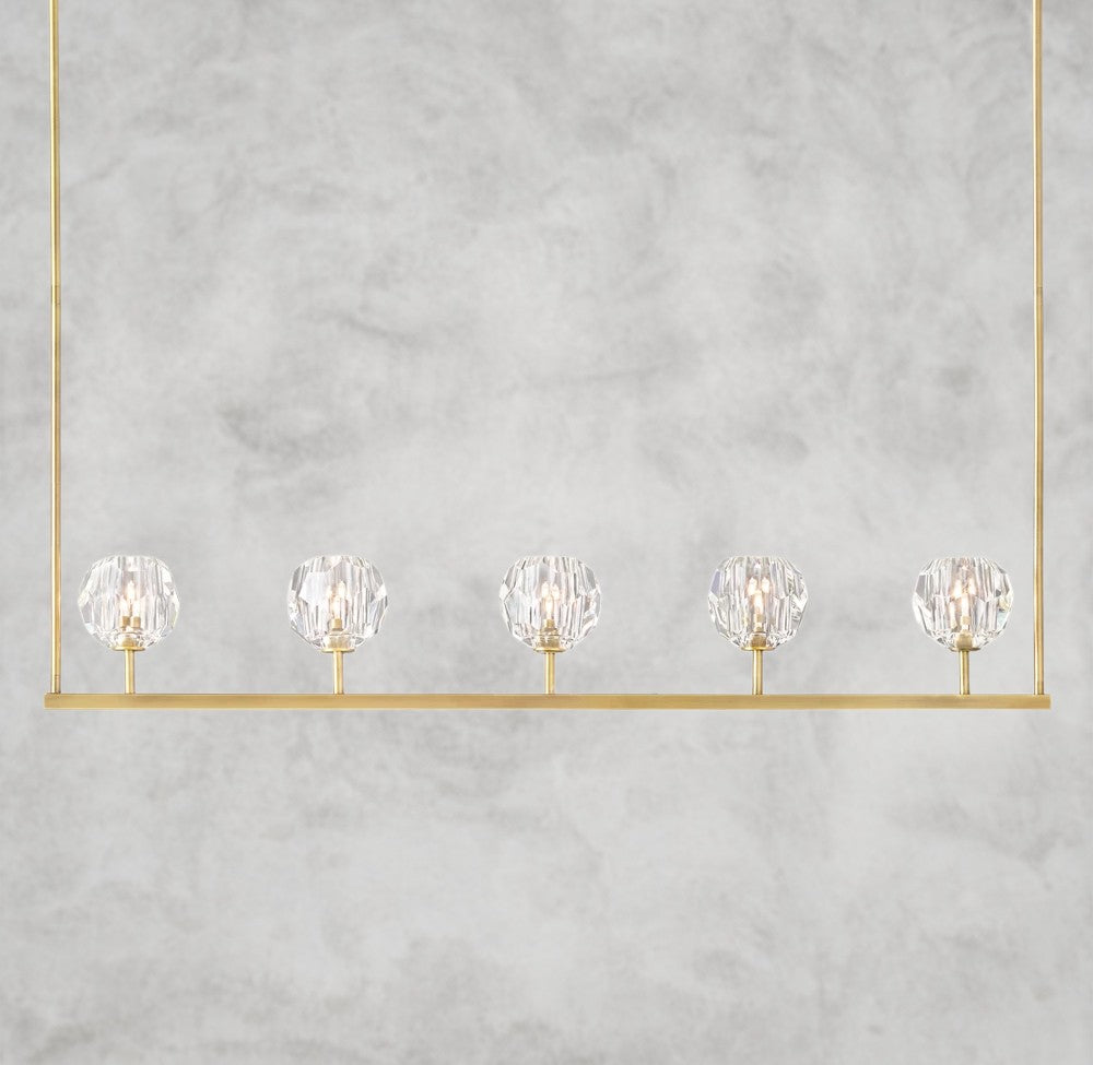 Boule De Cristal Clear Glass Linear Chandelier 48", 60"