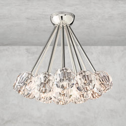 Boule De Clear/ Smoke Cristal Flushmount 24"