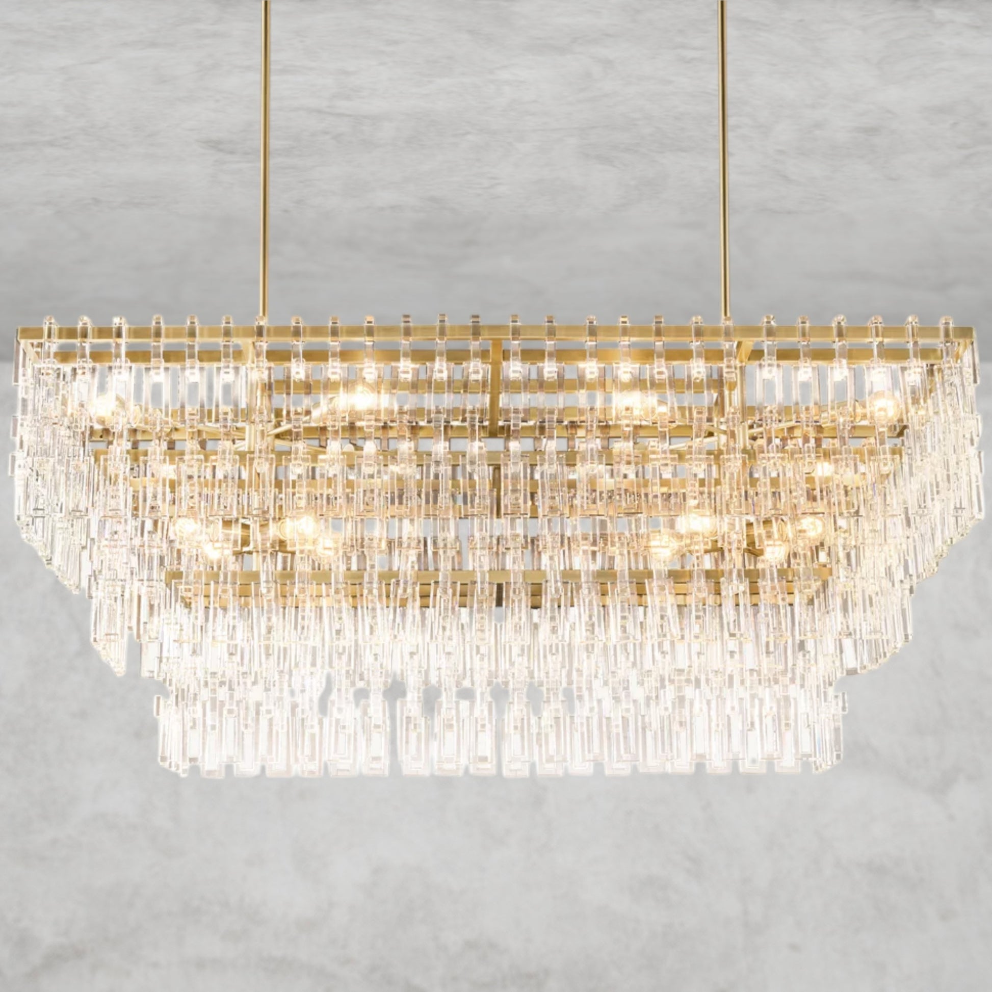 Marignan Tiered Rectangular Chandelier 60", 72"