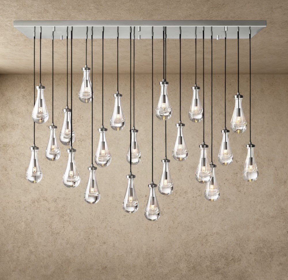 72" / Nickle Rain Rectangular Chandelier 54", 72"