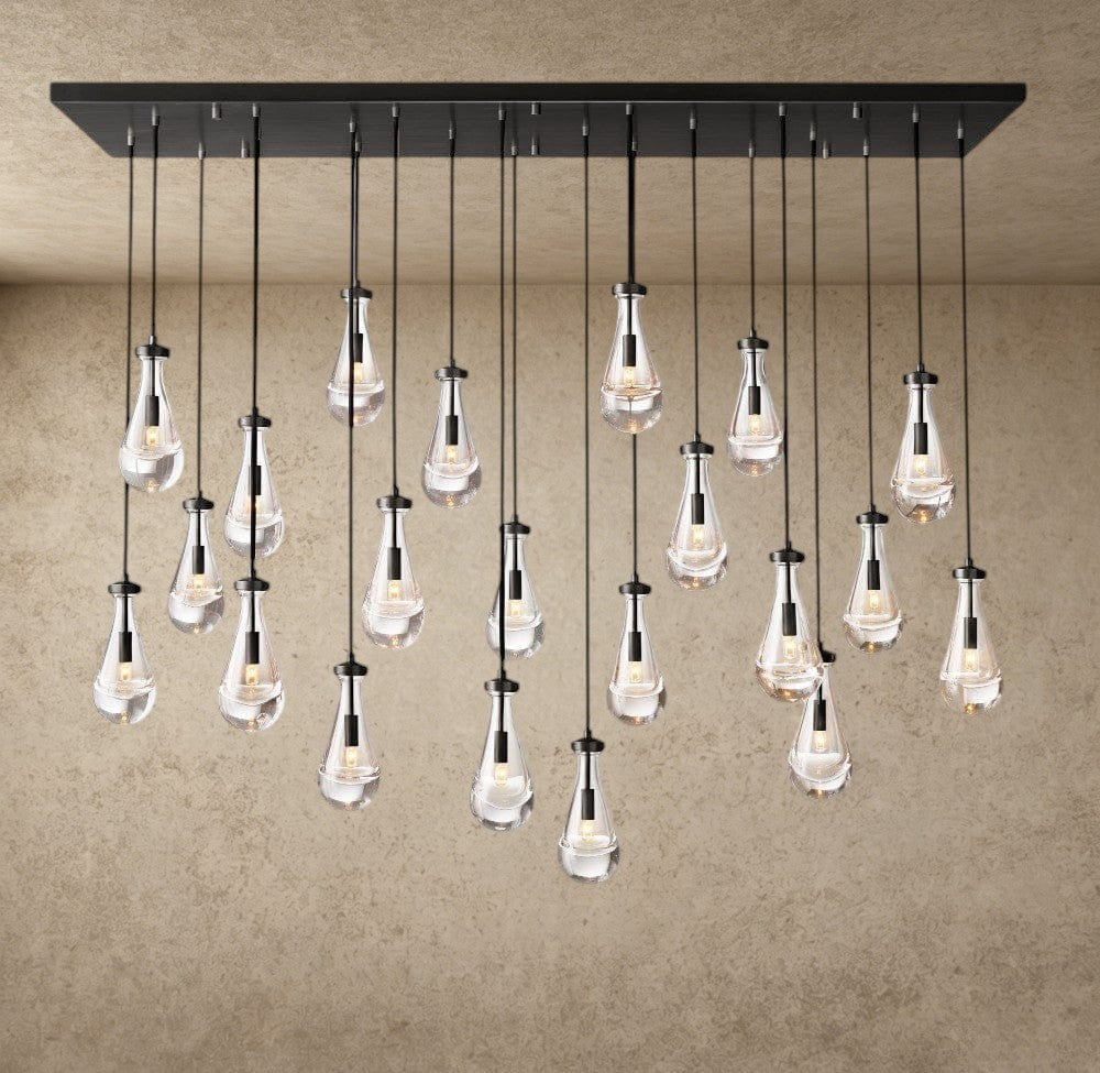72" / Bronze Rain Rectangular Chandelier 54", 72"