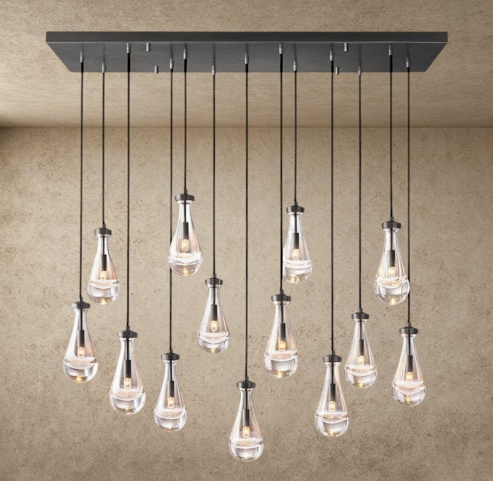 54" / Bronze Rain Rectangular Chandelier 54", 72"