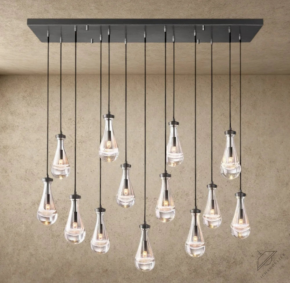 54" / Bronze Rain Rectangular Chandelier 54", 72"