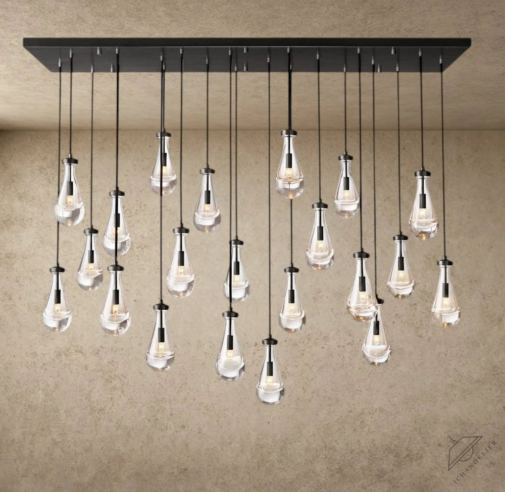72" / Bronze Rain Rectangular Chandelier 54", 72"