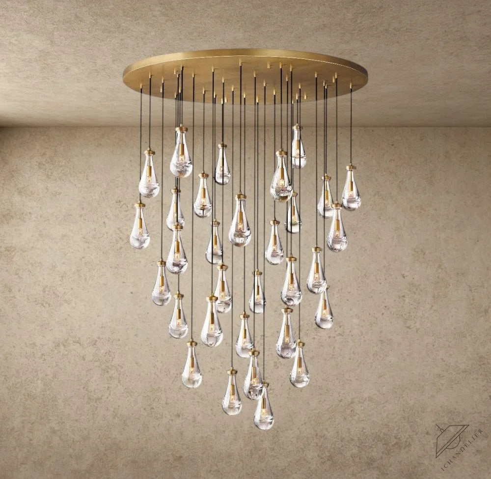 60" / Brass Rain Round Chandelier 18", 36", 47", 60"