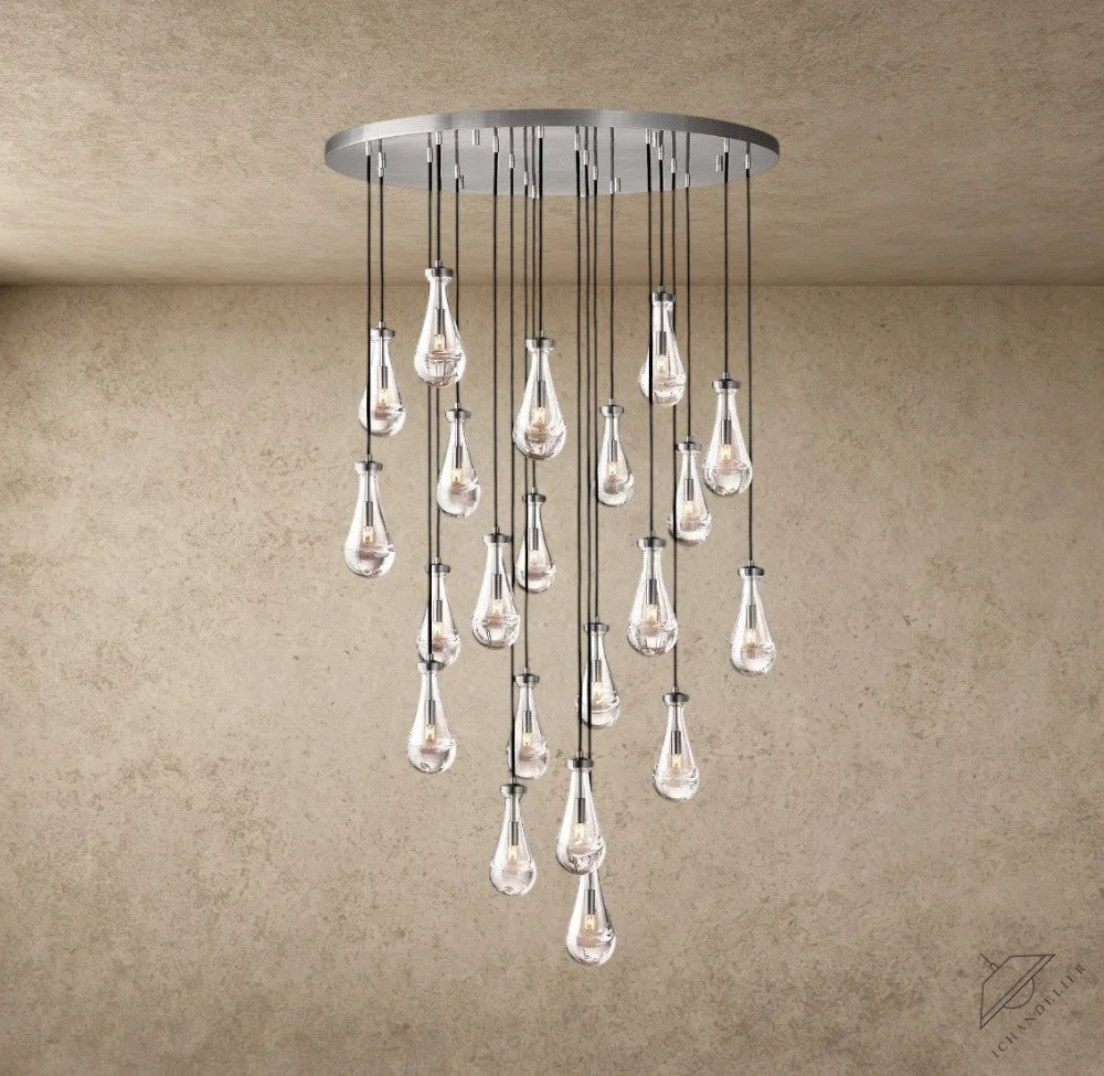 47" / Nickle Rain Round Chandelier 18", 36", 47", 60"