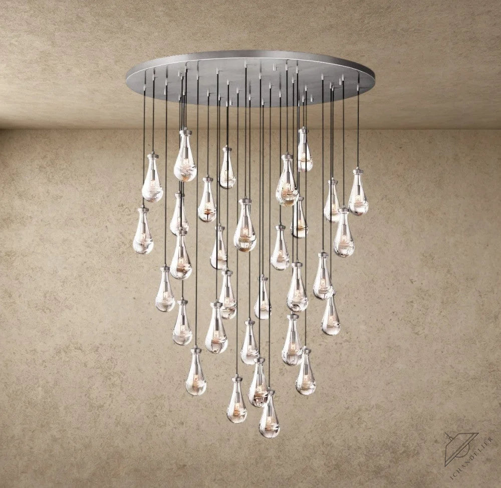 60" / Nickle Rain Round Chandelier 18", 36", 47", 60"