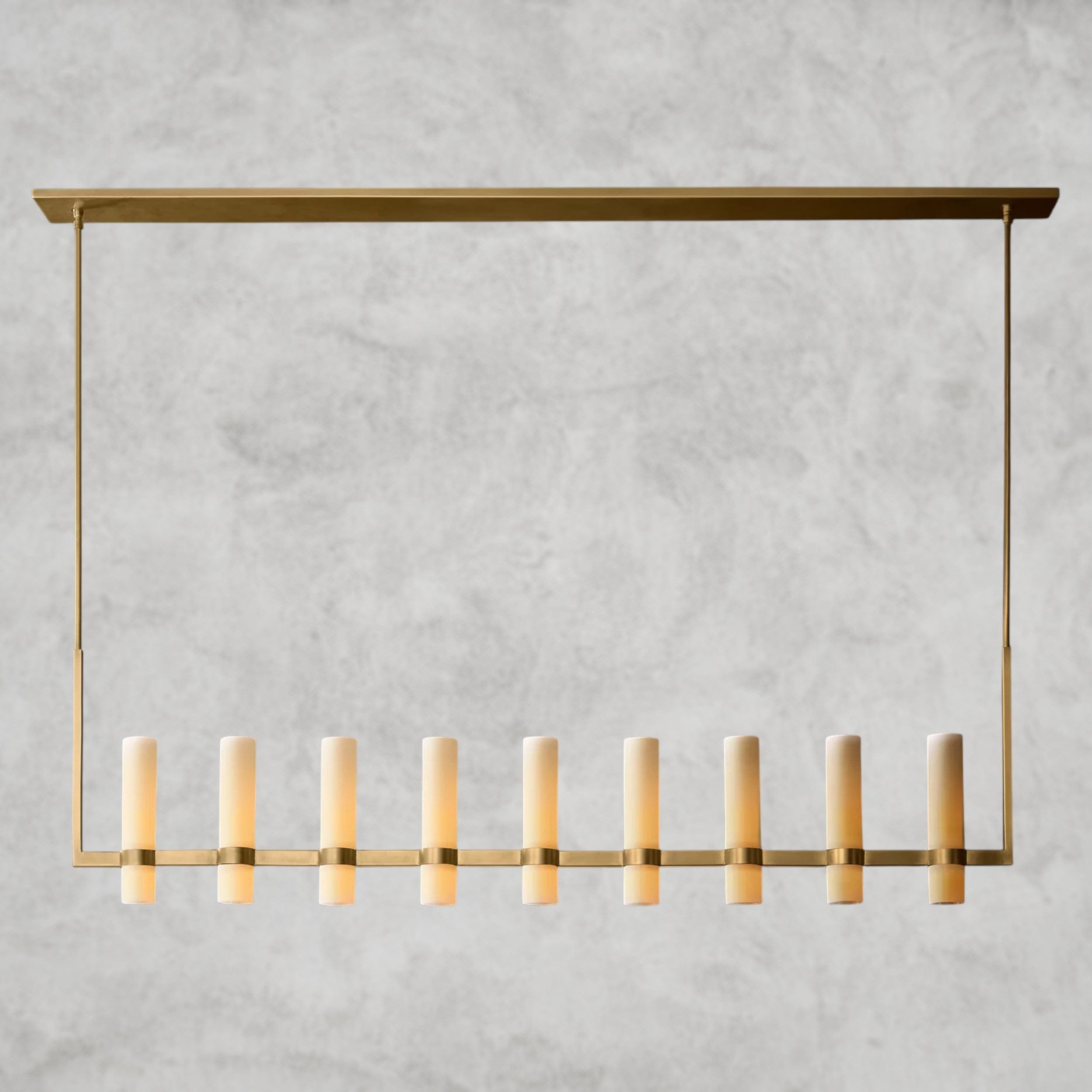 Ravelle Linear Milk Glass Chandelier 59