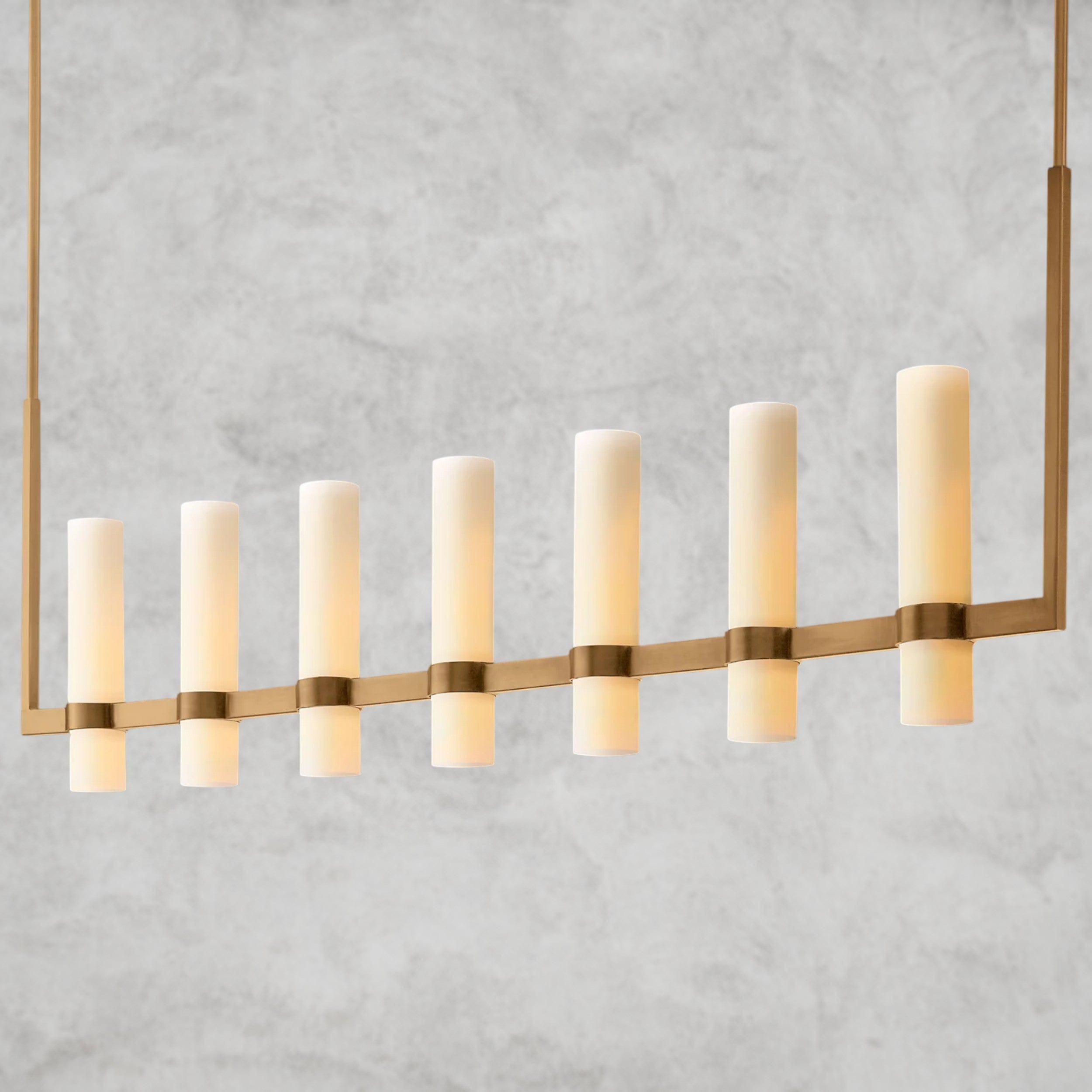 Ravelle Linear Milk Glass Chandelier 59