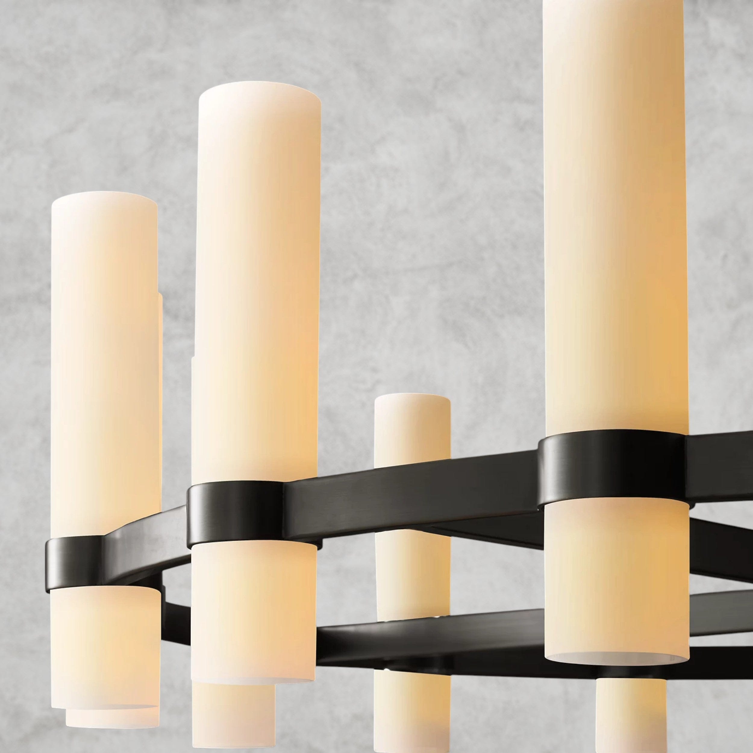 Ravelle Round Milk Glass Chandelier 36