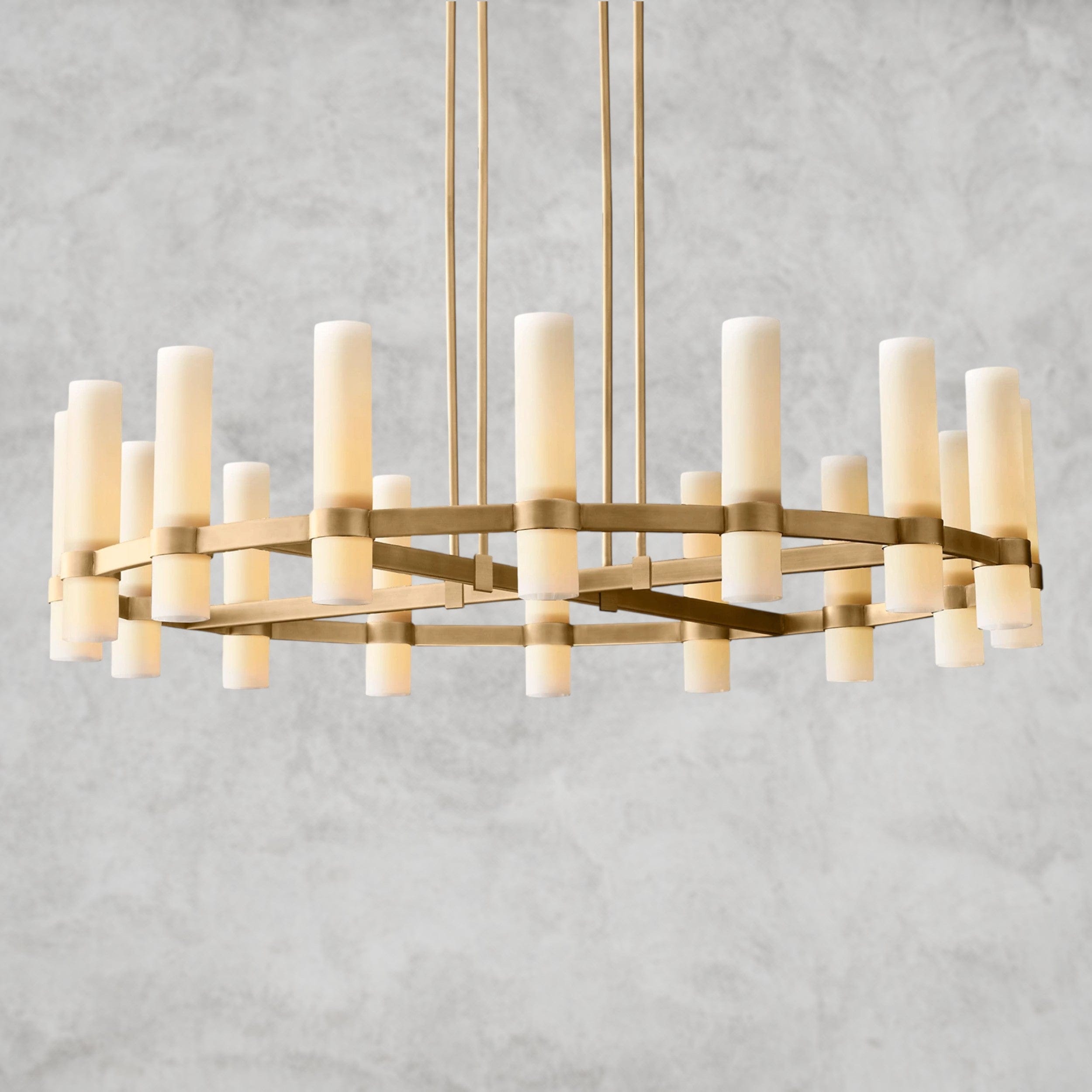 Ravelle Round Milk Glass Chandelier 36
