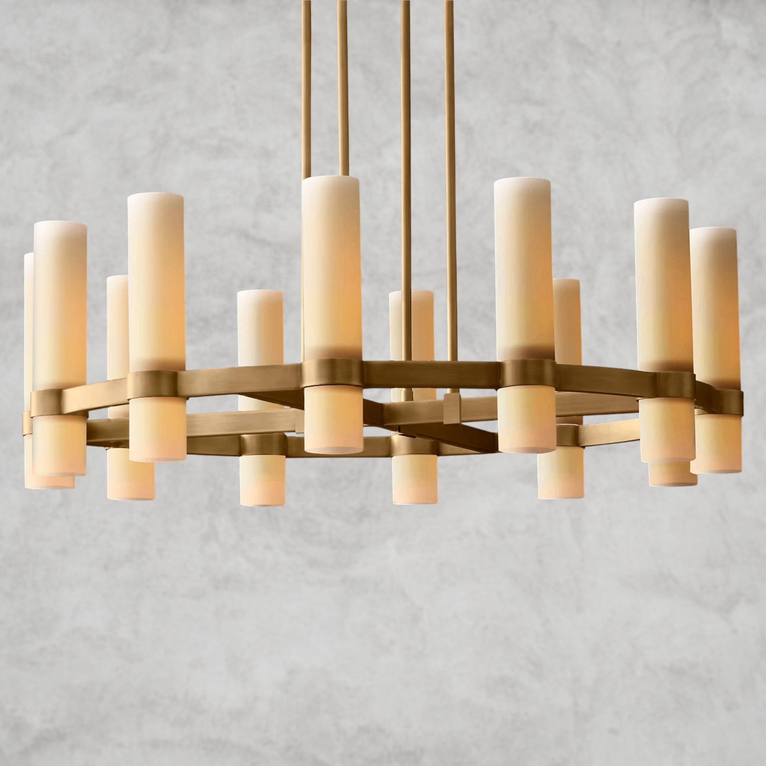 Ravelle Round Milk Glass Chandelier 36