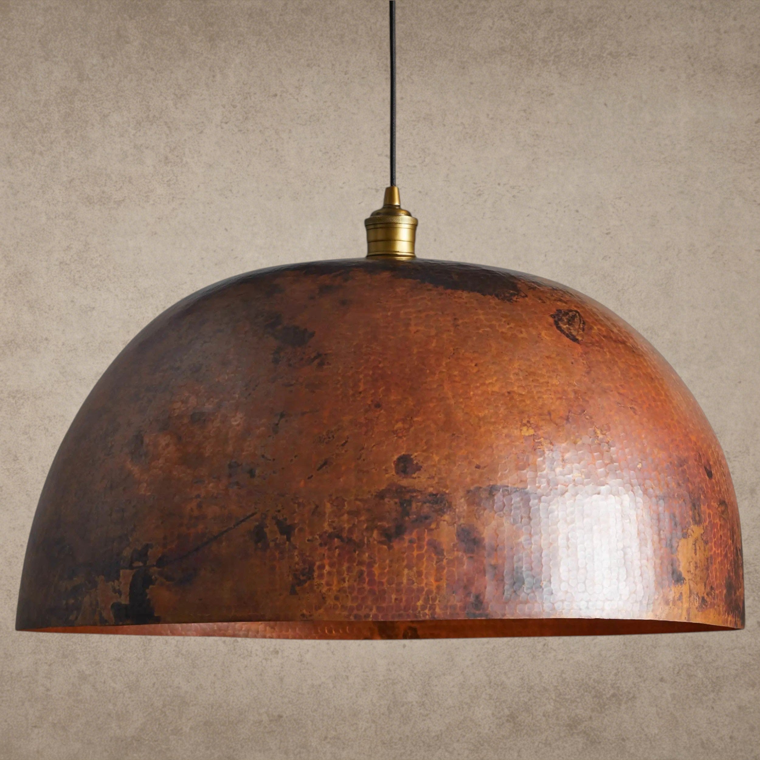 24" / Copper Recycled Metal Dome Pendant 14", 24"