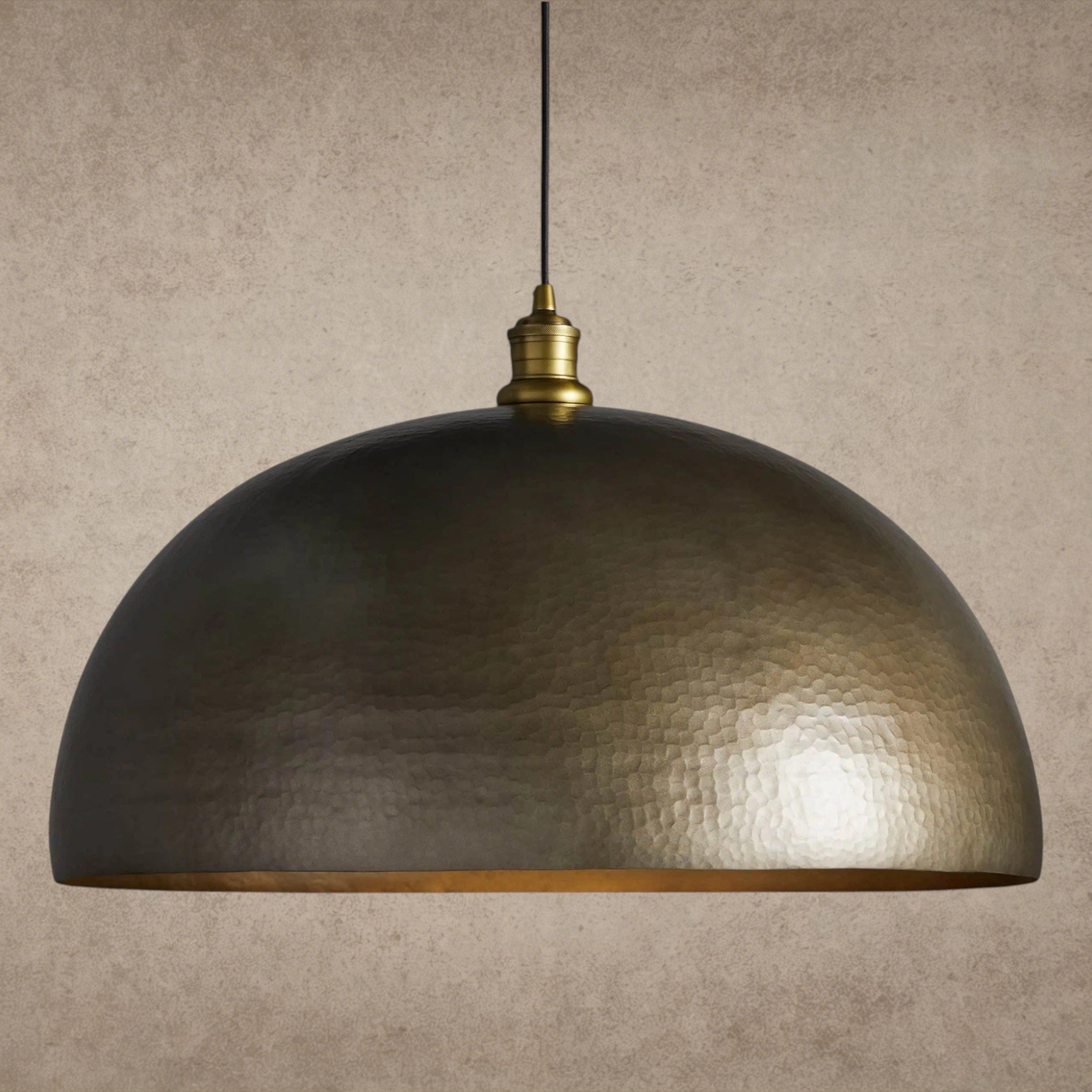 24" / Brass Recycled Metal Dome Pendant 14", 24"