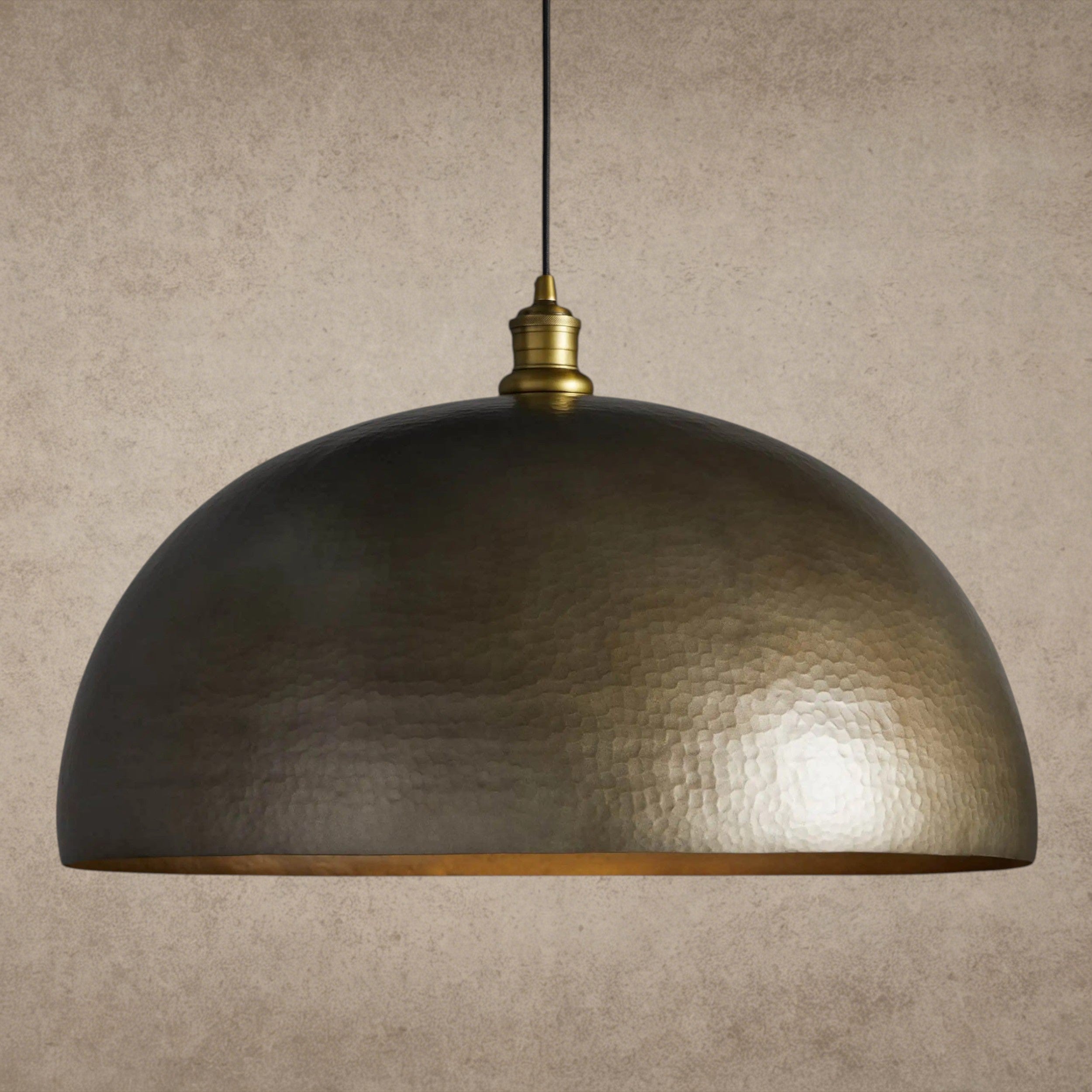 14" / Brass Recycled Metal Dome Pendant 14", 24"