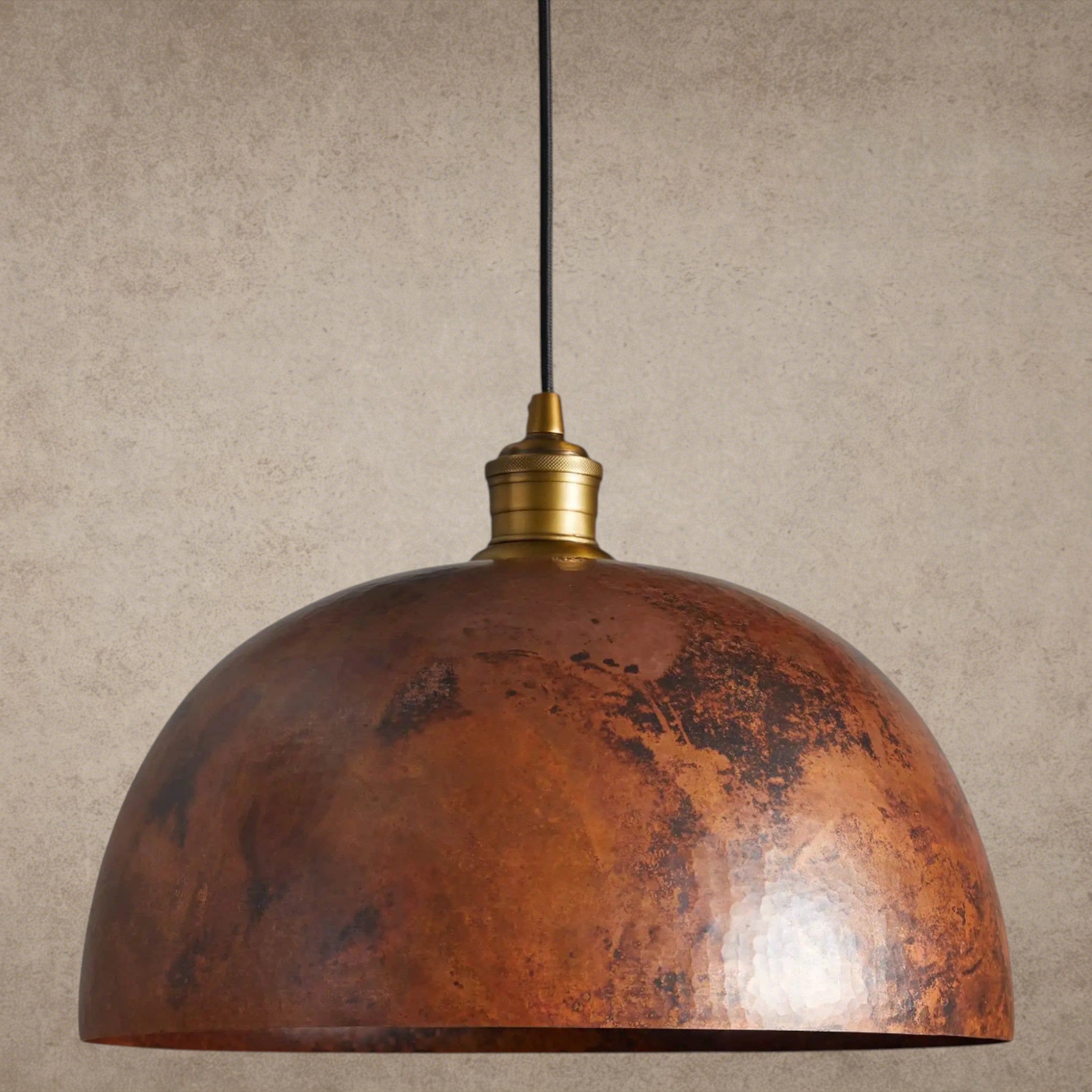Recycled Metal Dome Pendant 14", 24"