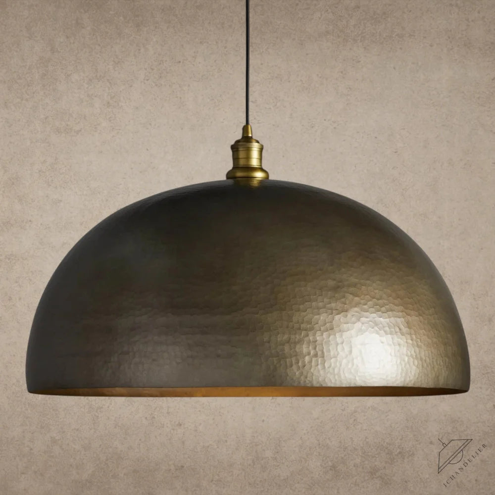 14" / Brass Recycled Metal Dome Pendant 14", 24"