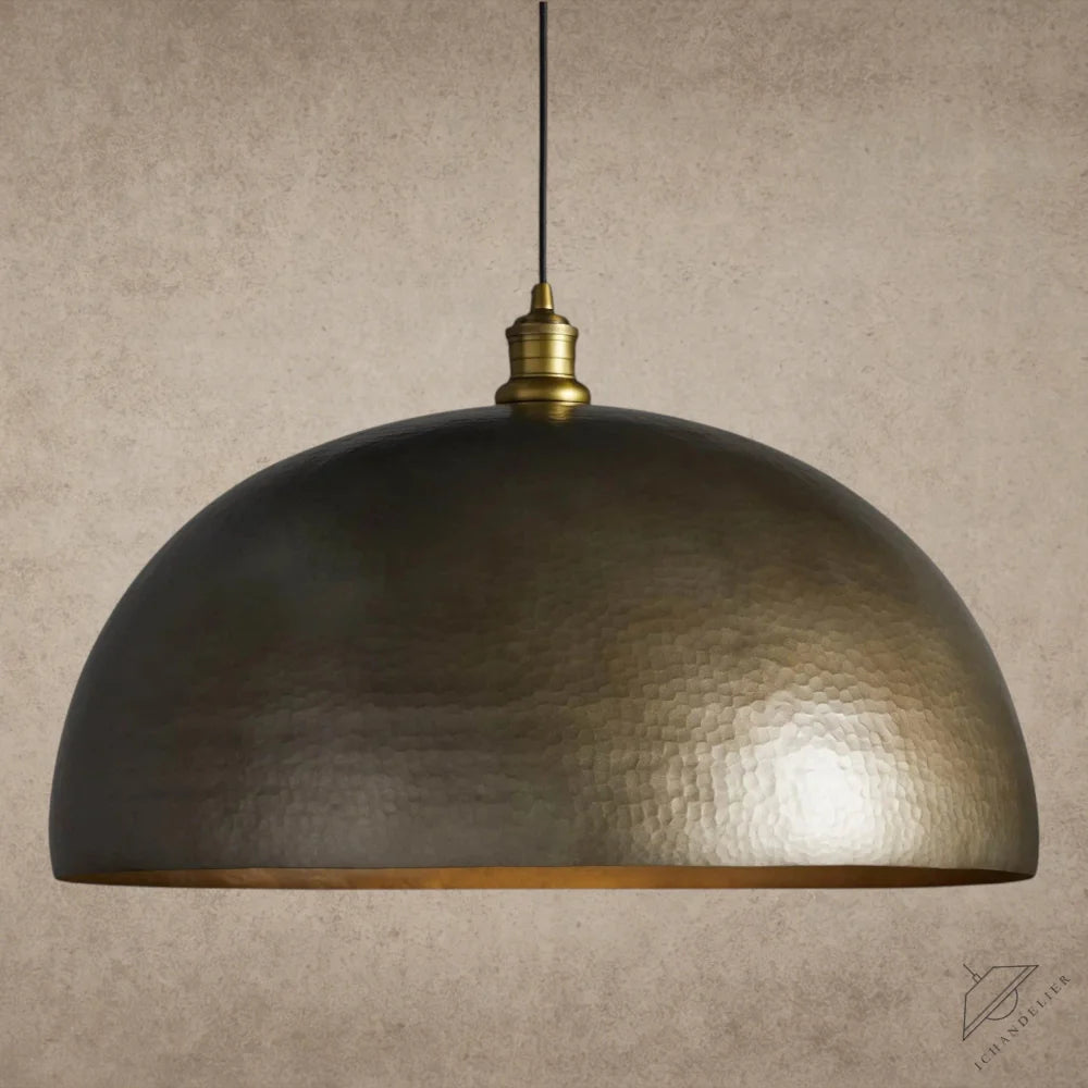 24" / Brass Recycled Metal Dome Pendant 14", 24"