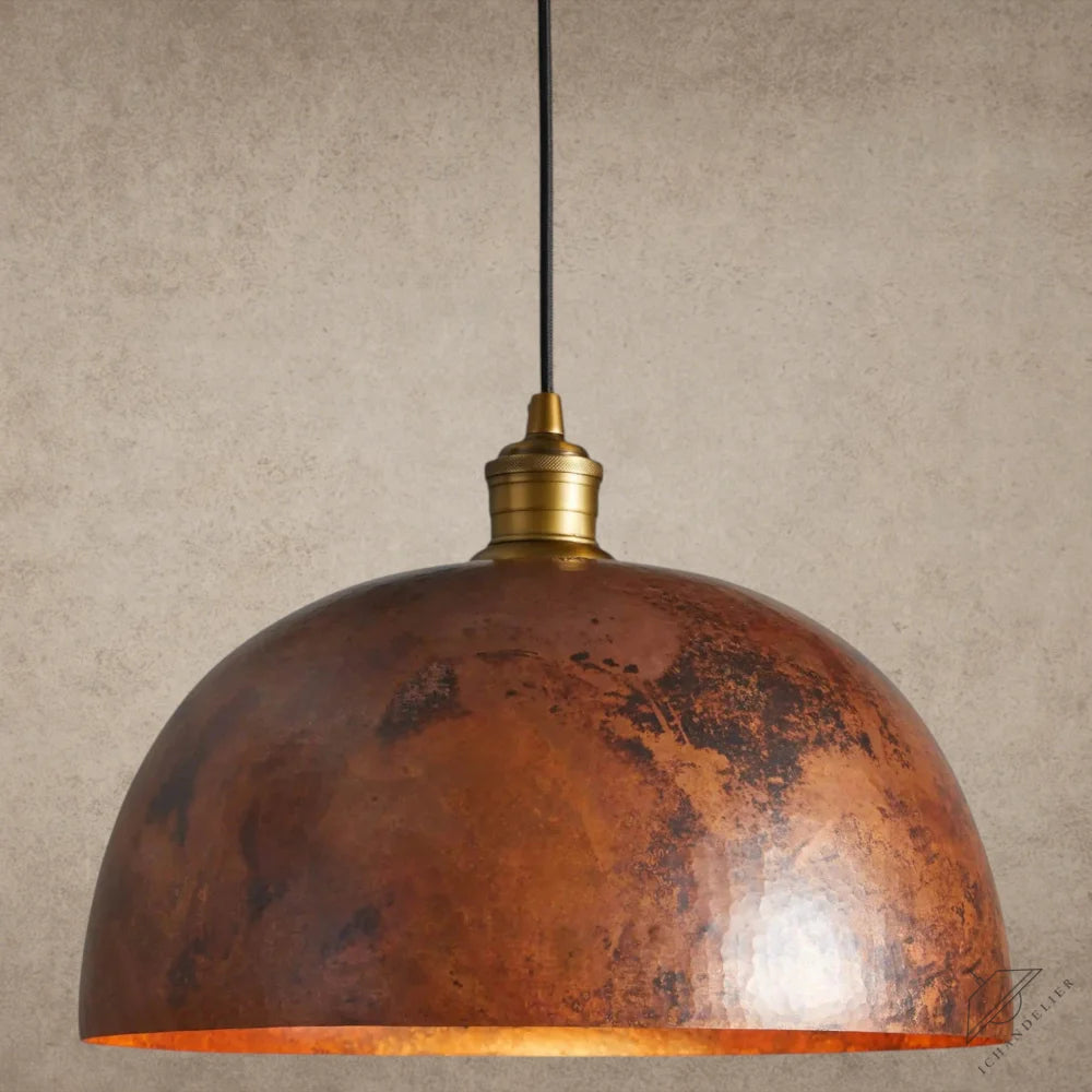 14" / Copper Recycled Metal Dome Pendant 14", 24"