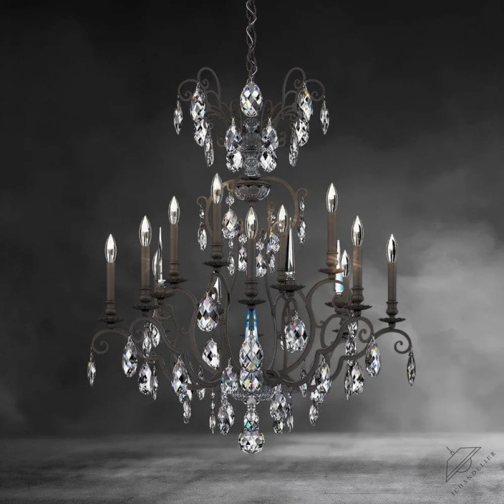 Black Renaissance Nouveau Chandelier 32"