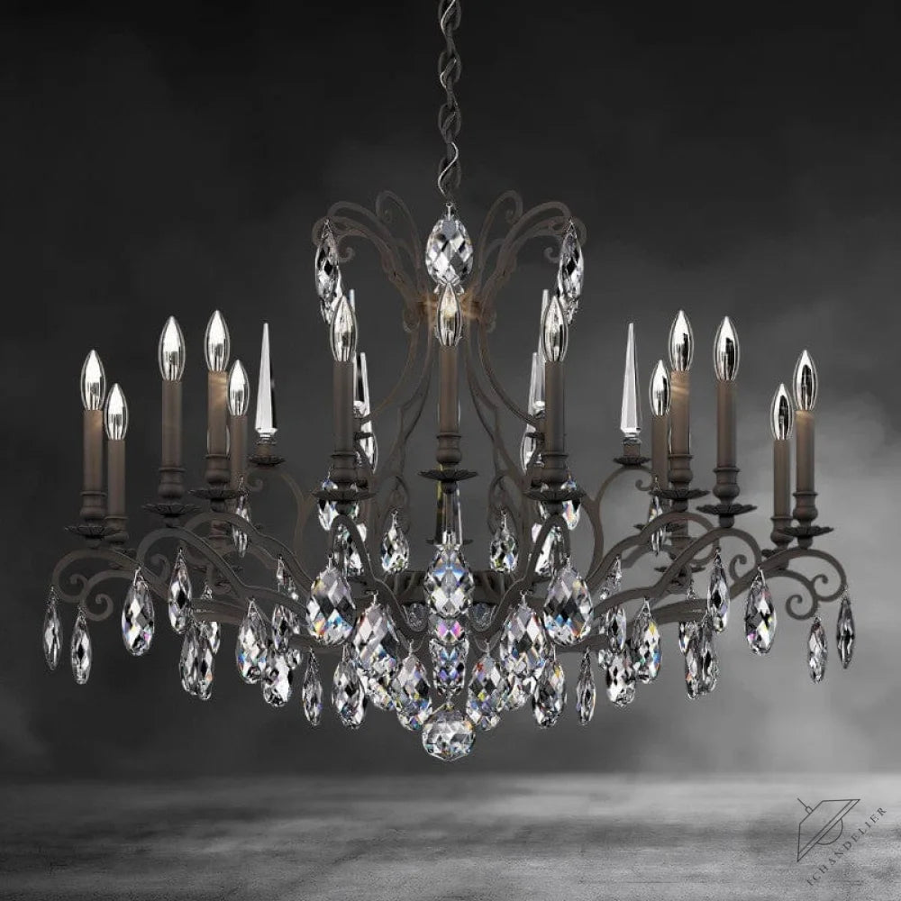 Black Renaissance Nouveau Chandelier 40"