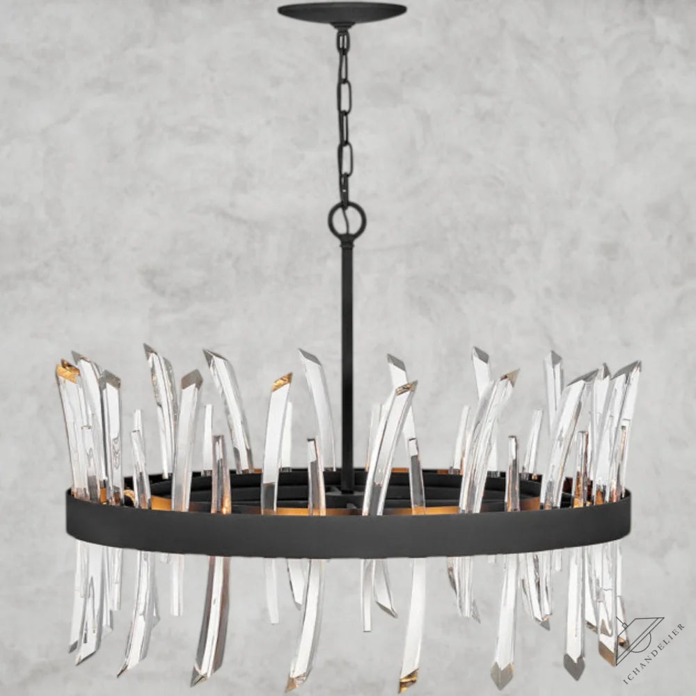 Revel 8 - Light Unique Wagon Wheel Chandelier with Crystal Accents